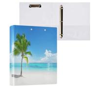 Palm on The Beach Classeur à 3 anneaux en D A4 avec 200 feuilles pour enfants, fournitures scolaires, femmes, hommes et bureau