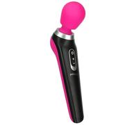 Palm Power Cordless Extreme Massagestab incurvé | 7 Funktionen | Wiederaufladbar | Drahtlos und reisefreundlich (Rose)