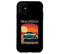 Palm Springs CA Retro Highway Nostalgie Vintage Car Design Coque pour iPhone 11