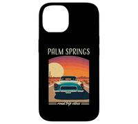 Palm Springs CA Retro Highway Nostalgie Vintage Car Design Coque pour iPhone 14