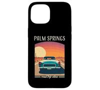 Palm Springs CA Retro Highway Nostalgie Vintage Car Design Coque pour iPhone 15