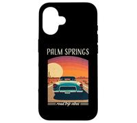 Palm Springs CA Retro Highway Nostalgie Vintage Car Design Coque pour iPhone 16