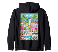 Palm Springs California Scène de Voyage Florale dans Le désert Sweat à Capuche