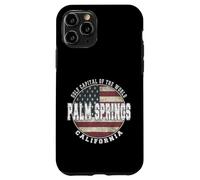 Palm Springs Drapeau américain Vintage Californie Coque pour iPhone 11 Pro