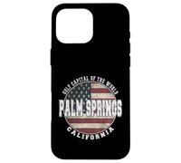 Palm Springs Drapeau américain Vintage Californie Coque pour iPhone 16 Pro Max