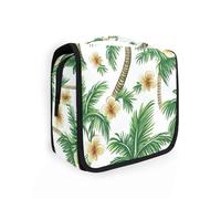 Palm Summer Tree Trousse de maquillage avec crochet de suspension pour femme avec compartiments et poignée
