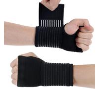 Palm Support Elastic Wrist Brace 1 Pair Breathable Wrist Splint For Arthritis,Tendonitis,Carpal Tunnel And Sprain,Women And Men (Black)