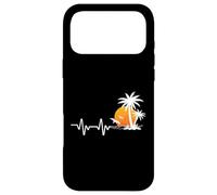 Palm Tree Beach Heartbeat Tropical Sunset Coque pour iPhone 17 Pro Max