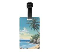 Palm Tree - Étiquettes de bagage Rocky Shore pour valises - Durable - Étiquettes d'identification pour sacs - Pour reconnaître facilement les sacs - Essentiels de voyage, blanc, One Size