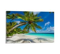 Palm Tree on the Beach in Bright Sunshine Peinture décorative sur toile Art mural pour salon, chambre à coucher, art mural, impression d'image moderne, décoration de salle familiale, 60 x 90 cm