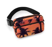 Palm Tree Sac banane d'été avec sangle réglable pour entraînement en plein air cyclisme Unisexe Blanc 20 x 13 cm, blanc, 20x13cm, Sac banane