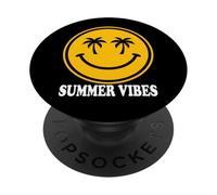 Palm Tree Smile Summer Vibes Beach Vacation Ocean Graphic PopSockets PopGrip Adhésif