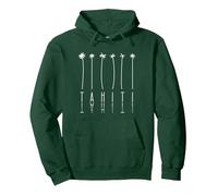 Palm Tree Vacation - Île de Tahiti Sweat à Capuche, Unisexe pour Adultes, Vert Forêt, M