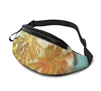 Palm Trees at Tropical Coast Fanny Pack Sacs de Taille pour Femmes et Hommes, Sac de Ceinture décontracté Sac à bandoulière avec Sangle réglable pour la Course à Pied en Plein air, la randonnée