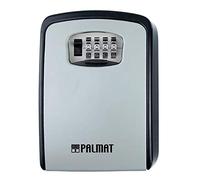 PALMAT - Coffre À Clés À Combinaison Sure - Boite Résistant Aux Intempéries, Fixe Au Mur pour Sécurité, Taille Moyenne, pour Clés De Maison Ou du Bureau, Serrure Solide A 4 Chiffres (Gris)