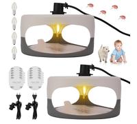 Palmcee Lot De 2 Pièges à Puces Pour La Maison Avec 4 Modes d'Éclairage, 10 Tampons Anti-Puces Collants, Attrape-Puces, Piège à Lumière Anti-Puces, Non Toxique, Pour La Maison, Tapis, Literie