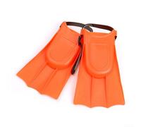 Palmes de natation antidérapantes réglables pour enfants, fabriquées en EVA + PVC pour réduire la traînée et améliorer l'efficacité de la natation en piscine et en eau libre (orange)
