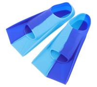 Palmes de Natation Courtes XS en Silicone Bleu pour Entraînement | Talon Ouvert Réglable, Usage Voyage et Piscine, Style Soigné, Aide à Réduire la Fatigue Crampes