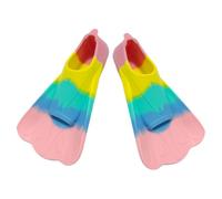 Palmes de natation en silicone pour adolescents - Palmes d'entraînement courtes - Palmes d'eau courtes en silicone souple - Équipement de pied d'entraînement de piscine - Aide à la plongée