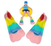 Palmes De Natation en Silicone pour Jeunes | Palmes De Natation Professionnelles Courtes pour - Courtes Adultes De Brasse De Plongée Libre Beach