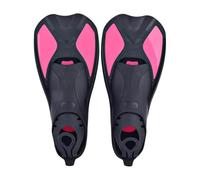 Palmes De Natation Palmes de plongée d'entraînement à la Natation Professionnelles Lame Courte renforcement Musculaire des Jambes(Rose Red Black,L)