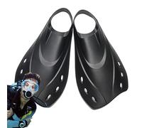 Palmes de Natation Professionnelles, Courtes et ergonomiques, Noir, TPR, Unisexe, Adulte, Plongeon