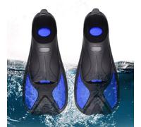 Palmes De Plongée Compactes - Palmes De Natation À Lame Courte, Chaussures De Soutien Du Talon Flexibles, Système De Coup De Pied À Économie D'énergie Pour L'entraînement En Piscine Et En Océan | Équi