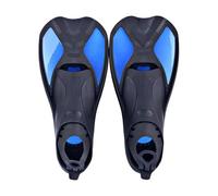 Palmes de plongée d'entraînement à la Natation Professionnelles Lame Courte renforcement Musculaire des Jambes pour la Natation(Black Blue,XL)