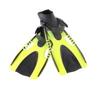 Palmes d'entraînement 1 Paire de Palmes Natation for plongée en apnée, , Boucles réglables, Talon Ouvert, Taille Voyage, Courtes et Flexibles pour la Natation ou la plongée avec Tuba(Yellow,Long)