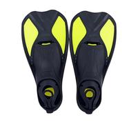 Palmes d'entraînement Palmes de plongée d'entraînement à la Natation Professionnelles Lame Courte renforcement Musculaire des Jambes pour la Natation ou la plongée avec Tuba(BlackYellow,XL)