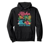 Palmier Aloha State of Mind Retro Wave Hawaii Beach pour Femmes Sweat à Capuche