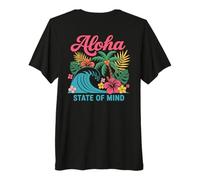 Palmier Aloha State of Mind Retro Wave Hawaii Beach pour Femmes T-Shirt Haut de Gamme