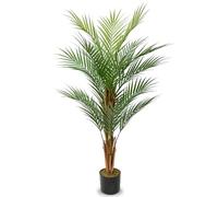 Palmier areca artificiel en pot avec 12 troncs - Pour l'intérieur et l'extérieur - Décoration moderne - Pour salle de bain, salon, chambre à coucher, balcon - 120 cm