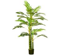 Palmier areca artificiel H.190 cm 30 grandes feuilles pot inclus vert