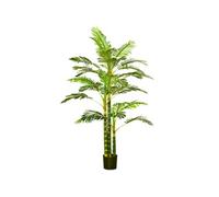 HOMCOM Palmier Areca Artificiel Arbre Artificiel Hauteur 190 cm Plante Artificielle Tropicale avec 30 Grandes Feuilles Grand réalisme en Plastique Pot Inclus Vert