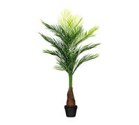 Palmier artificiel areca 140 cm vert dans pot plastique avec terre 18x14 cm