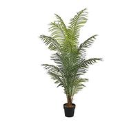 Palmier artificiel Areca de 200 cm de haut avec matériau en fibre de palmier véritable et de nombreuses frondes - Grand palmier artificiel en pot pour décoration de vacances