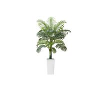 Palmier Artificiel Areca-Duoku-1,5 m-Plante Tropicale en Pot Blanc-Faux Arbre pour Intérieur, Bureau et Extérieur