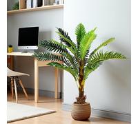 Palmier Artificiel Arnusa 100 cm avec 18 Feuilles de Palmier comme Un Vrai Palmier en Pot. Plante Artificielle. Arbre Artificiel. Tropical. Plante décorative en Pot