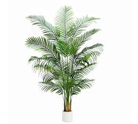Palmier Artificiel Arnusa en Pot 180cm, Plante Artificielle Areca Interieur, Arbre Artificiel Décorative pour Salon Balcon Chambre Bureau (Pot Blanc, 180cm)