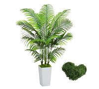 Palmier Artificiel Arnusa en Pot Blanc 150cm, Plante Artificielle Areca Interieur, Arbre Artificiel Décorative Vert pour Salon Balcon Chambre Bureau (1, Pot Blanc, 150cm)