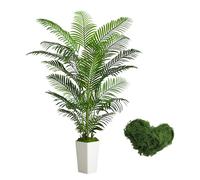 Palmier Artificiel Arnusa en Pot Blanc 180cm, Plante Artificielle Areca Interieur, Arbre Artificiel Décorative Vert pour Salon Balcon Chambre Bureau (1, Pot Blanc, 180cm)