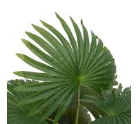 Palmier artificiel avec 9 feuilles en PEVA - 65 cm - Vert - Facile d'entretien - Pot de ciment en plastique - Décoration pour salon, bureau, balcon, jardin, intérieur et extérieur