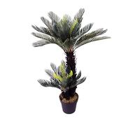 Palmier artificiel Cycas 100 cm avec 41 feuilles de palmier - Palmier artificiel en pot - Plante artificielle - Plante artificielle réaliste