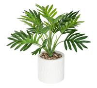 Palmier artificiel ""Etnik"" pot ciment H29cm - Atmosphera Créateur d'intérieur