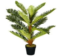 Palmier artificiel H.0,85 m arbre artificiel tronc branches lichen feuilles grand réalisme pot inclus G
