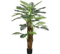 Palmier artificiel H.1,6 m arbre artificiel tronc branches lichen feuilles grand réalisme pot inclus G