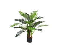 HomCom Palmier artificiel H.1 m – tronc et branches, lichen, feuilles réalistes, pot inclus
