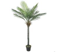 HOMCOM Palmier Artificiel 180 cm, Plante Artificielle Tropicale en Pot, 15 Feuilles réalistes, Fausse Plante Verte décoration intérieure pour Salon, Chambre, Bureau
