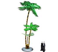 Palmier Artificiel illuminé,180CM Décoration de Palmier de Noël illuminé,Lumières LED pour Faux Arbre d'extérieur pour Patio,Piscine,Porche,Terrasse,Fête Tropicale,Tiki Bar